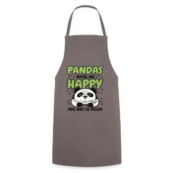 Pandas Make Me Happy Panda Ours Ami Amant - Tablier de cuisine - gris - Devant - AI Model Male 185 dark (185cm)