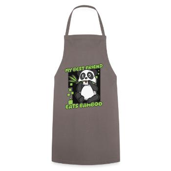 My Best Friend Eats Bamboo Panda Bear Friend - Cooking Apron - grey - Front - AI Model Male 185 dark (185cm)