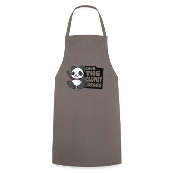 Save The Clumsy Bears Panda Bear Friend Lover - Cooking Apron - grey - Front - AI Model Male 185 dark (185cm)