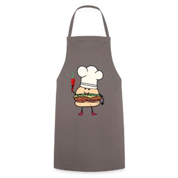 Chilli Cook Cooks Cook Burger Kitchen Cooking - Cooking Apron - grey - Front - AI Model Male 185 dark (185cm)