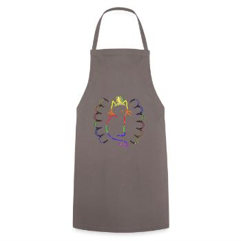 Chat rétro chats Vintage 80s 90s Chaman - Tablier de cuisine - gris - Devant - AI Model Male 185 dark (185cm)
