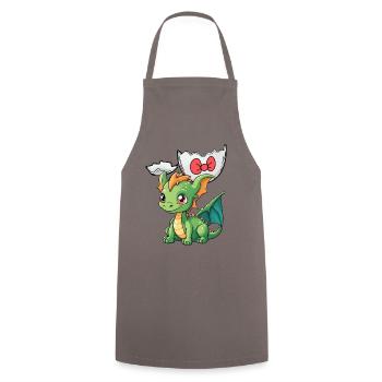Drachen Baby Eierschale Geburt schlüpfen Ei Kinder - Kochschürze - Grau - Vorne - AI Model Male 185 dark (185cm)
