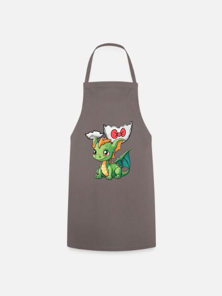 Drachen Baby Eierschale Geburt schlüpfen Ei Kinder - Kochschürze - Grau