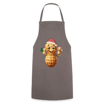 Weihnachtsgeschenk Nikolaus Weihnachtsmann Erdnuss - Kochschürze - Grau - Vorne - AI Model Male 185 dark (185cm)