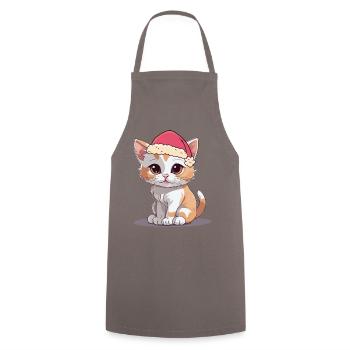 Père Noël Chat Chats Noël - Tablier de cuisine - gris - Devant - AI Model Male 185 dark (185cm)