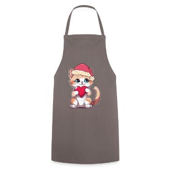 Weihnachten Haustiere Haustier Katze Katzen - Kochschürze - Grau - Vorne - AI Model Male 185 dark (185cm)