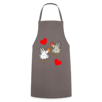 Poulet, poulets, volaille - Tablier de cuisine - gris - Devant - AI Model Male 185 dark (185cm)