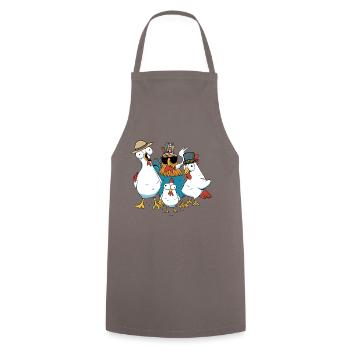 Funny Chickens Wild West Chicken Western Funny - Cooking Apron - grey - Front - AI Model Male 185 dark (185cm)