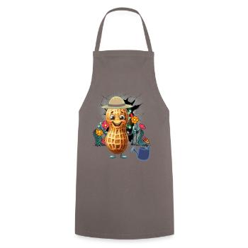 Nature, Nature Lover, Peanut, Flowers, Flower, Nut - Cooking Apron - grey - Front - AI Model Male 185 dark (185cm)