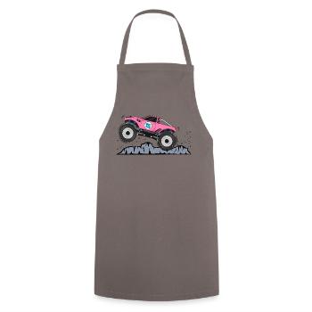 Monstertruck Geburtstag 15 Pink - Kochschürze - Grau - Vorne - AI Model Male 185 dark (185cm)