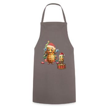 Erdnuss Weihnachten Christmas Xmas Santa Nikolaus - Kochschürze - Grau - Vorne - AI Model Male 185 dark (185cm)