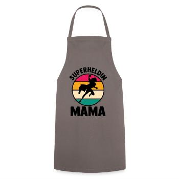Maman Super-héroïne Maman - Tablier de cuisine - gris - Devant - AI Model Male 185 dark (185cm)