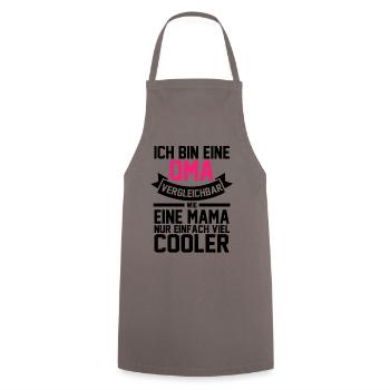 Grandmother Grandma - Cooking Apron - grey - Front - AI Model Male 185 dark (185cm)