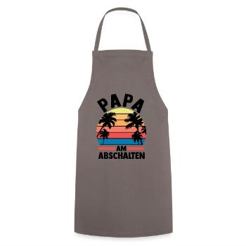 Urlaub Urlauber Vater Papa - Kochschürze - Grau - Vorne - AI Model Male 185 dark (185cm)