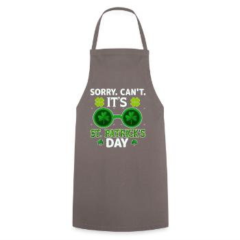 Sorry can't, It s St Patricks Day - Cooking Apron - grey - Front - AI Model Male 185 dark (185cm)