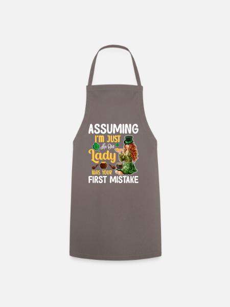 Supposer que je ne suis qu’une vieille dame - Fête de la Saint-Patrick - Tablier de cuisine - gris