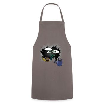 Snowdrop Flower Snail Snails - Cooking Apron - grey - Front - AI Model Male 185 dark (185cm)