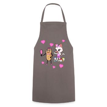 Peanut Beauty Cosmetics Beautiful Girl - Cooking Apron - grey - Front - AI Model Male 185 dark (185cm)