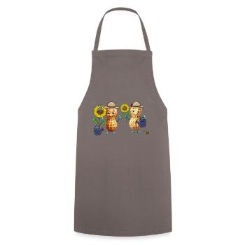 Cacahuète Jardinier Jardinage Fleurs Cacahuètes - Tablier de cuisine - gris - Devant - AI Model Male 185 dark (185cm)