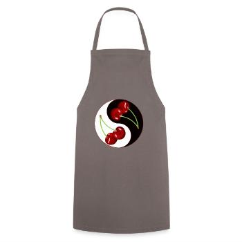 Rockabilly Cherry Cherries Fruit Asia - Cooking Apron - grey - Front - AI Model Male 185 dark (185cm)