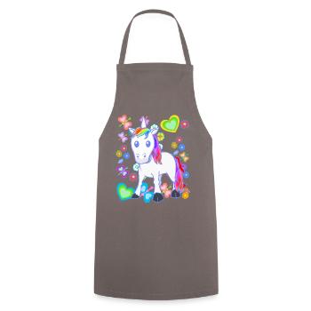 Licorne Licornes Été Enfants Enfant Poney Cheval - Tablier de cuisine - gris - Devant - AI Model Male 185 dark (185cm)