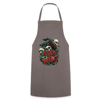 Stay Wild 1911 Handgun Sport Shooter - Cooking Apron - grey - Front - AI Model Male 185 dark (185cm)