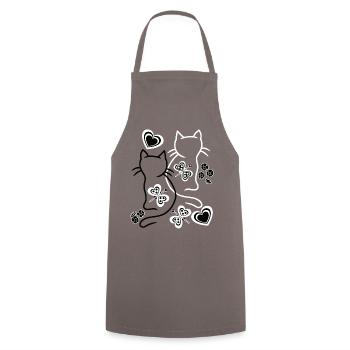 Été Chats Chat Rétro Vintage Années 80 Années 90 - Tablier de cuisine - gris - Devant - AI Model Male 185 dark (185cm)