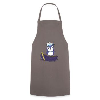 Enfant Enfants Bateau Marin Marin Pingouin - Tablier de cuisine - gris - Devant - AI Model Male 185 dark (185cm)