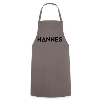 First name Hannes - Cooking Apron - grey - Front - AI Model Male 185 dark (185cm)