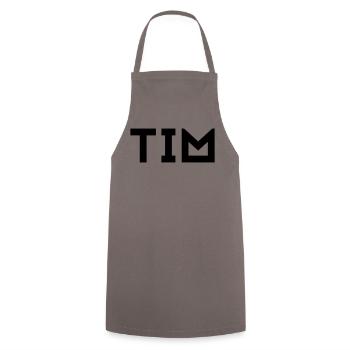 Prénom Tim - Tablier de cuisine - gris - Devant - AI Model Male 185 dark (185cm)