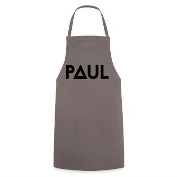 Prénom Paul - Tablier de cuisine - gris - Devant - AI Model Male 185 dark (185cm)