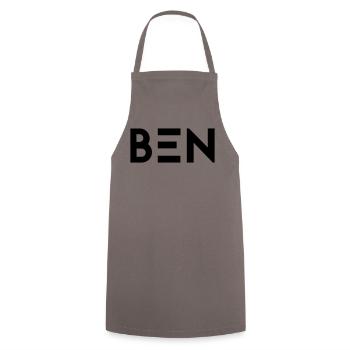 Prénom Ben - Tablier de cuisine - gris - Devant - AI Model Male 185 dark (185cm)