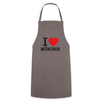 I LOVE MÜNCHEN - Kochschürze - Grau - Vorne - AI Model Male 185 dark (185cm)