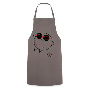 Comic mit Sonnenbrille - Kochschürze - Grau - Vorne - AI Model Male 185 dark (185cm)
