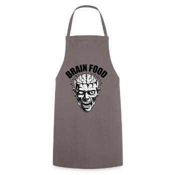 Brain Food – Lustiger Zombie mit Gehirn - Kochschürze - Grau - Vorne - AI Model Male 185 dark (185cm)