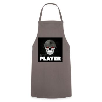Skull Veteran - Conception de casque de jeu Real Player - Tablier de cuisine - gris - Devant - AI Model Male 185 dark (185cm)