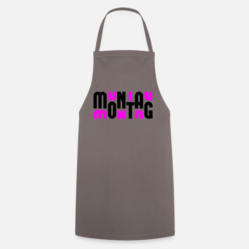 Monday Black/Pink - Cooking Apron - grey