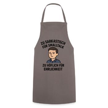 Sarcastic - Polite - Cooking Apron - grey - Front - AI Model Male 185 dark (185cm)