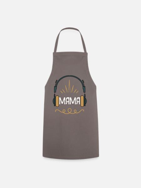 Mama & Musik – Retro Kopfhörer Design für Music - Kochschürze - Grau