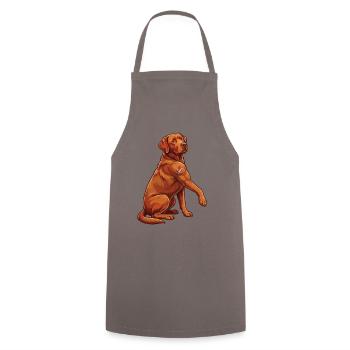 I Love Mom – Muscular Foxred Labrador Design - Cooking Apron - grey - Front - AI Model Male 185 dark (185cm)