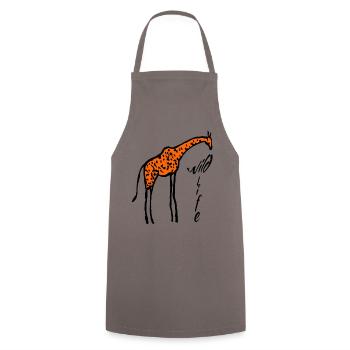 Giraffe wildlife - Cooking Apron - grey - Front - AI Model Male 185 dark (185cm)