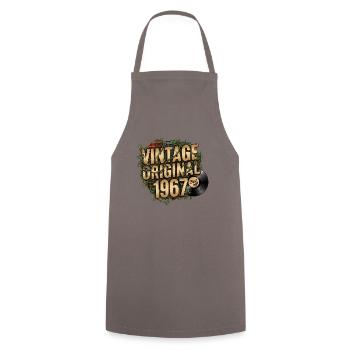 Vintage Original 1967 - Tablier de cuisine - gris - Devant - AI Model Male 185 dark (185cm)