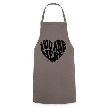 In My Heart - Valentine Retro Quote - Cooking Apron - grey - Front - AI Model Male 185 dark (185cm)