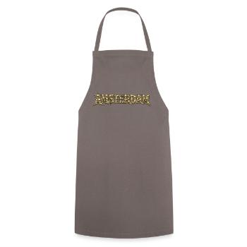 AMSTERDAM Skull Font - Cooking Apron - grey - Front - AI Model Male 185 dark (185cm)