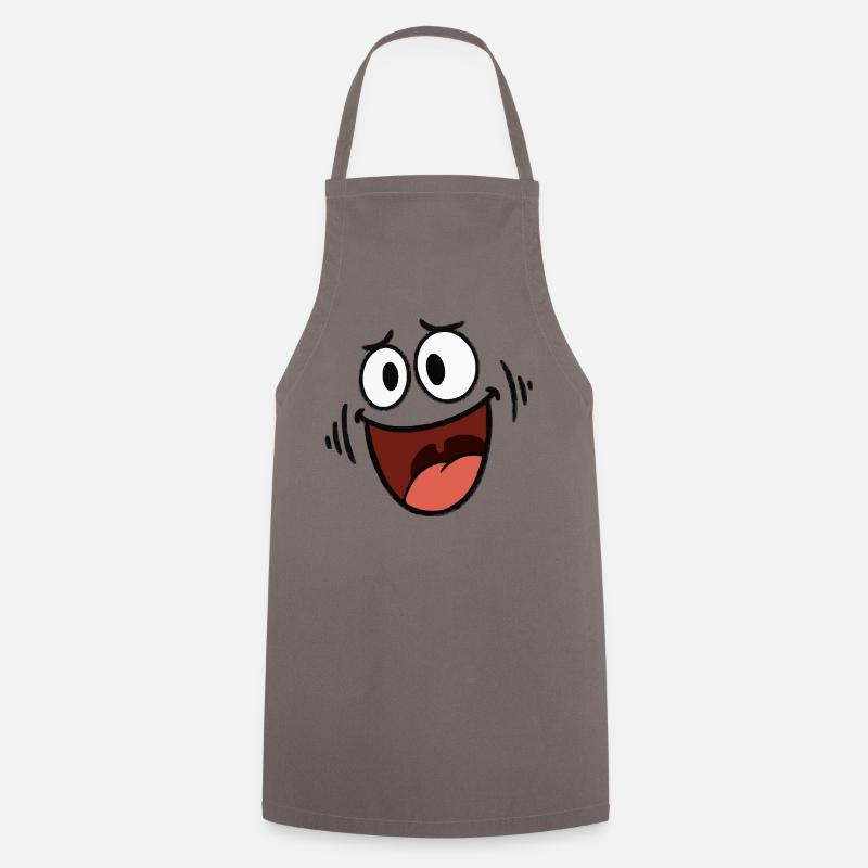 Happy Laughing Face - Cooking Apron - grey