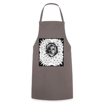 LOWPOLY WOMAN #2 - black & white - Cooking Apron - grey - Front - AI Model Male 185 dark (185cm)
