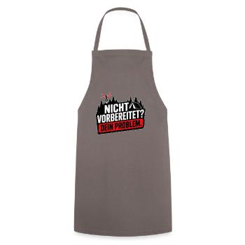 Nicht vorbereitet Survival Prepper Humor - Kochschürze - Grau - Vorne - AI Model Male 185 dark (185cm)