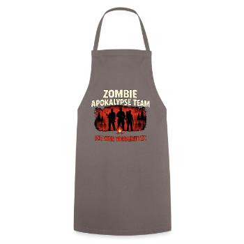 Zombie Apokalypse Team Survival Humor - Kochschürze - Grau - Vorne - AI Model Male 185 dark (185cm)
