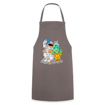 Astronaut Alien Selfie Shirt - Cooking Apron - grey - Front - AI Model Male 185 dark (185cm)