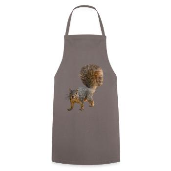 Squirrel from the front, Eastern fox squirrel - Cooking Apron - grey - Front - AI Model Male 185 dark (185cm)